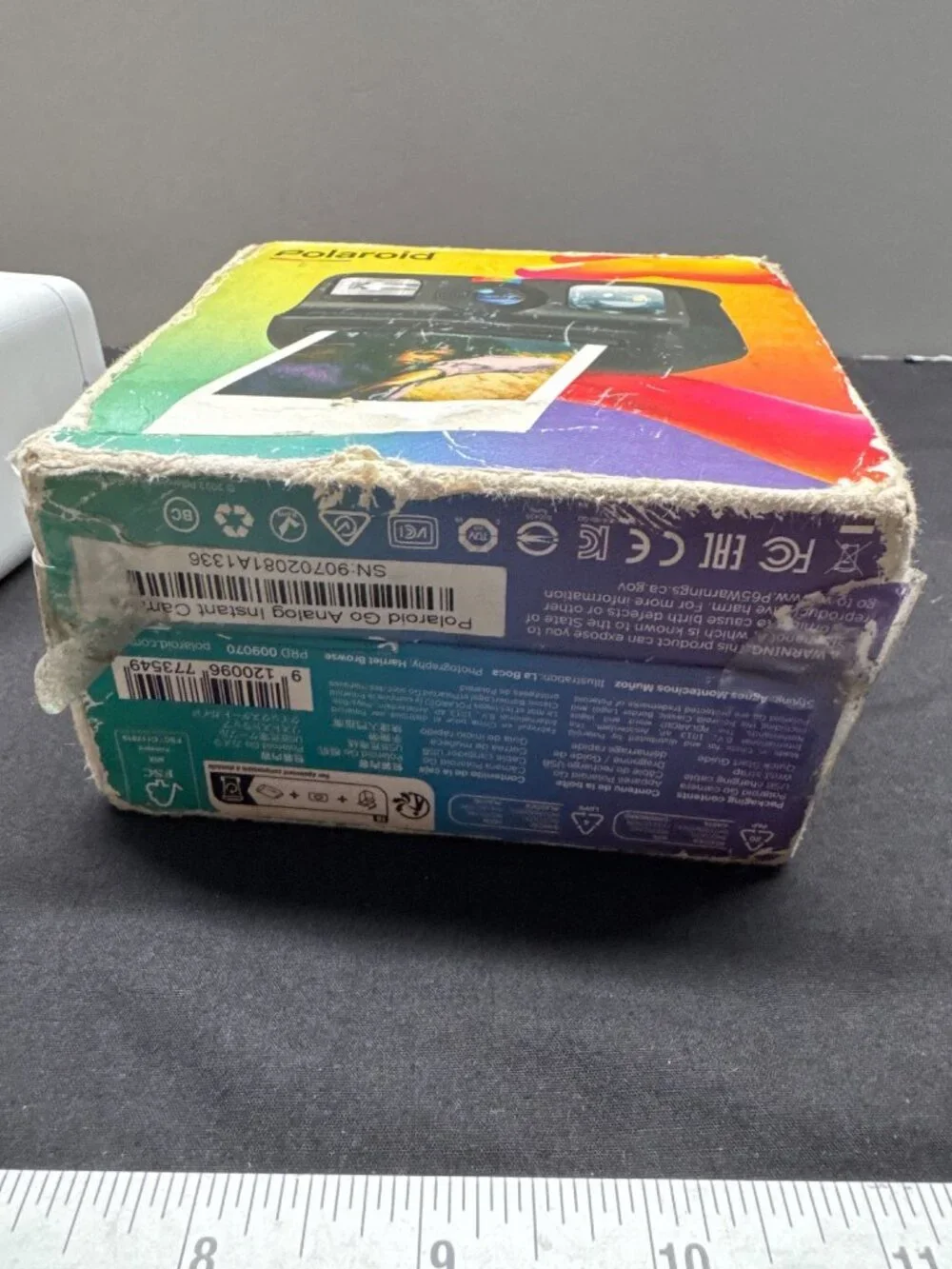 Polaroid Go Instant (Generation 1) Camera With Box - Compact White Rainbow Strip